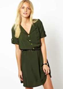 Robe chemise style safari