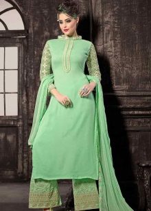 Robe longue vert clair de style chinois