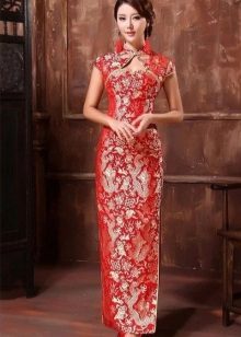 Robe longue rouge chinoise