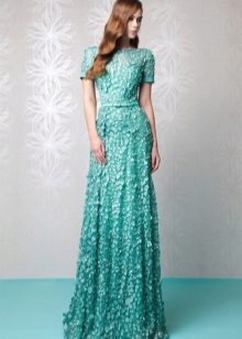 Robe à la menthe avec dentelle