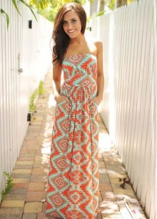 Robe orange turquoise