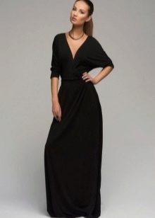 Robe longue en maille noire