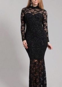 Robe longue en dentelle pour dames complètes