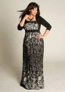 Robe longue fermée avec un petit motif pour les femmes obèses