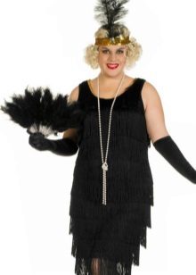 Robe noire dans le style de Gatsby grande taille