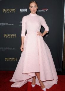 robe rose manches trois quarts