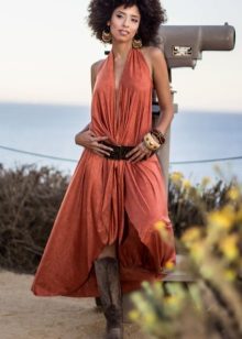 Robe en terre cuite de style bohème