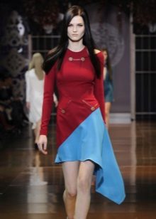 robe cerise avec insert bleu