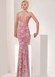 Robe sirène guipure avec décolleté profond