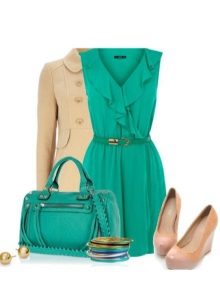 Robe turquoise et accessoires pour le colotype Cold Summer