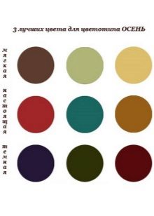La principale palette de couleurs appropriée dans les vêtements de couleur des femmes type automne