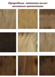Nuances de couleur de cheveux type Printemps