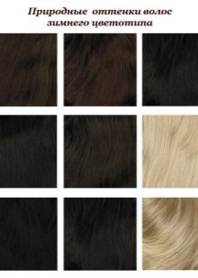 Nuances de cheveux inhérentes au type de couleur Hiver