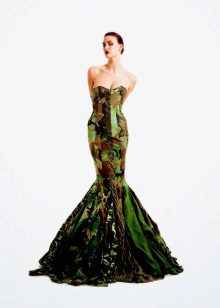 Robe de mariée imprimée camouflage