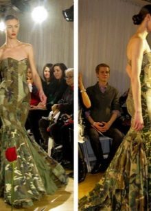 Robe de mariée imprimée camouflage