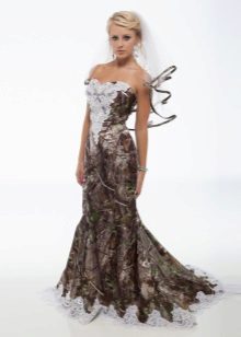 Robe de mariée imprimée camouflage