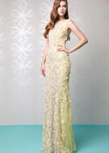 Robe en dentelle citron