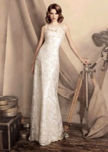 Robe de mariée en dentelle droite