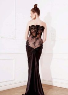 Robe avec dos en dentelle sirène