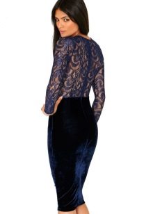 Robe avec dos en dentelle midi
