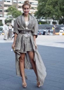 Robe en lin gris
