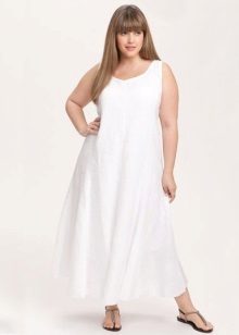 Robe longue en lin blanc