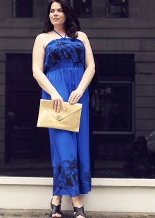 Robe longue bleue - robe pour femmes obèses