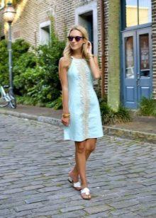 Robe trapèze turquoise