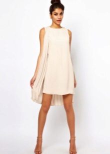 Robe courte en polyester blanc