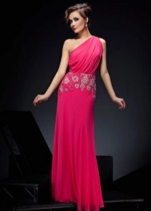 Robe longue en viscose rose