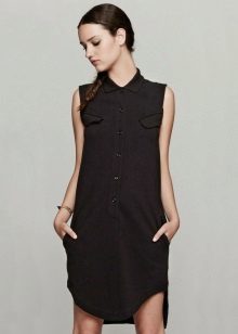 Robe polo boutonnée avec ourlet asymétrique