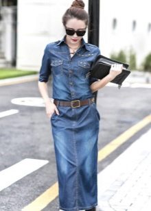 Robe longue en jean