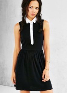 Chemise de ville noire à bordure blanche