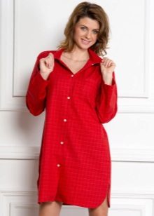 Robe chemise rouge