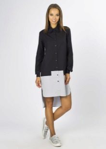 Robe chemise noire et blanche