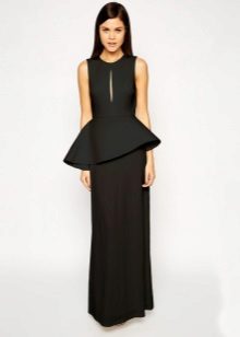 Longue robe noire asymétrique basky