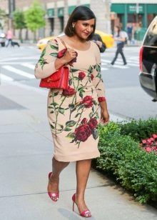 Robe avec des roses pour les femmes obèses