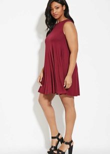 Robe trapèze marron pour les full