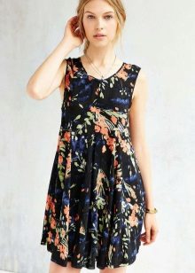Robe d'été noire A-ligne