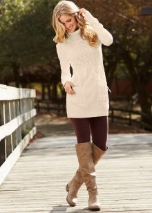 Robe tunique d'hiver en maille