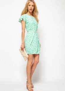 Robe courte tulipe verte
