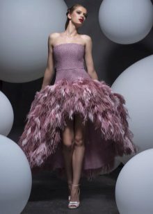 Robe de soirée à la mode avec des plumes