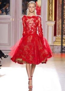Robe Kurzhova rouge à manches longues