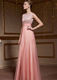 Robe taille haute pêche