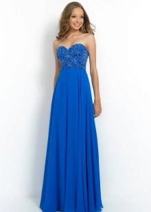 Robe bleue à taille haute
