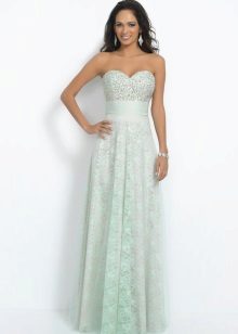 Robe vert clair à taille haute