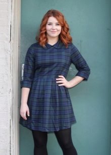 Robe écossaise à carreaux pour filles en surpoids