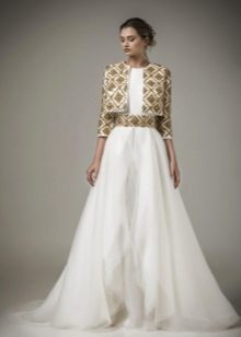 Robe de mariée baroque avec ceinture en or
