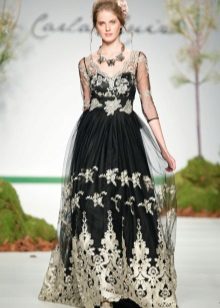 Robe baroque avec imprimé argenté