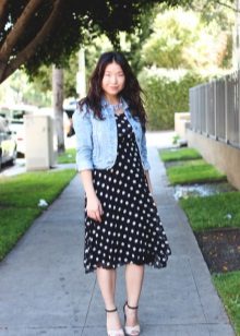 Robe décontractée mi-longue à imprimé noir et blanc